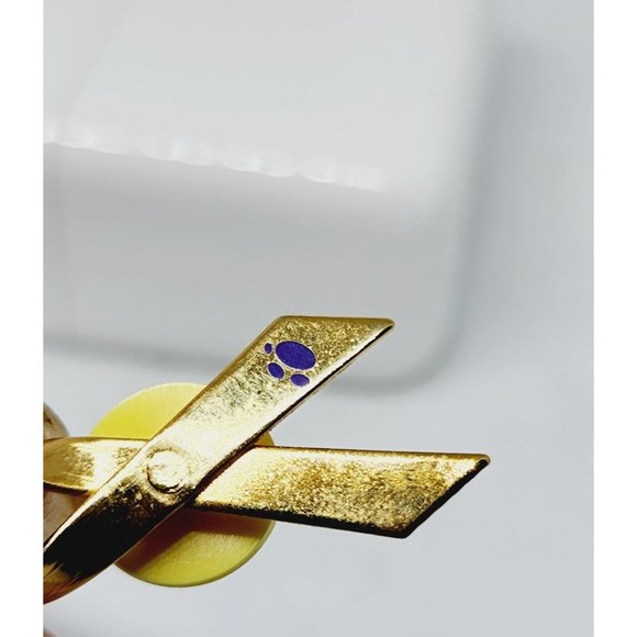 Gold Tone Cancer Survivors Ribbon Lapel Button Hat Pin Collectible - Picture 9 of 10